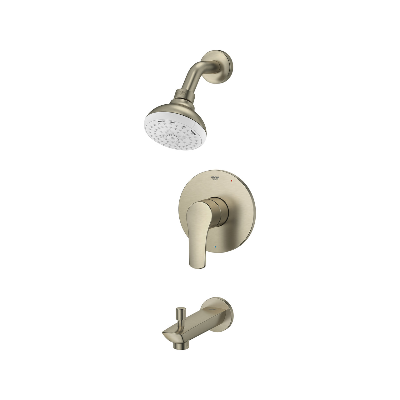 Grohe Eurosmart 102497EN00 Eurosmart Pressure Balance Valve Tub/Shower Combo in Grohe Brushed Nickel