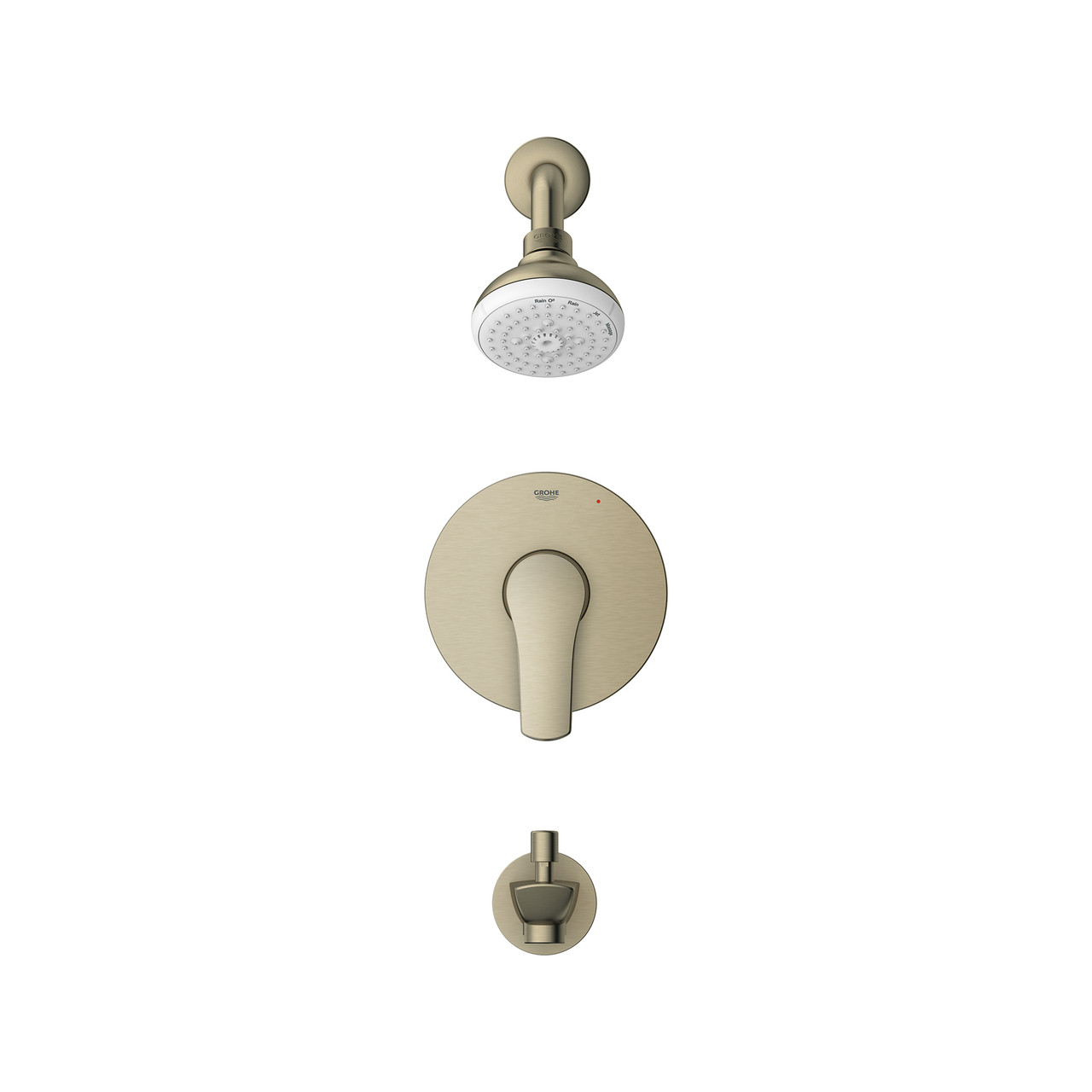 Grohe Eurosmart 102497EN00 Eurosmart Pressure Balance Valve Tub/Shower Combo in Grohe Brushed Nickel