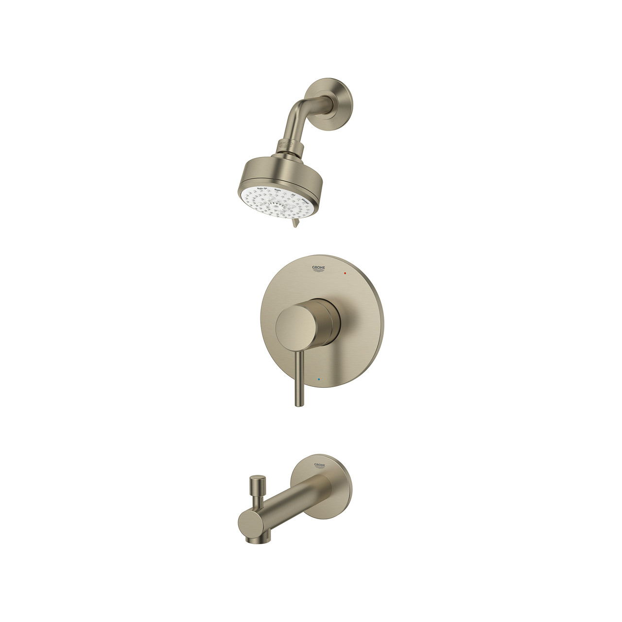 Grohe Concetto 102498EN00 Concetto Pressure Balance Valve Tub/Shower Combo in Grohe Brushed Nickel