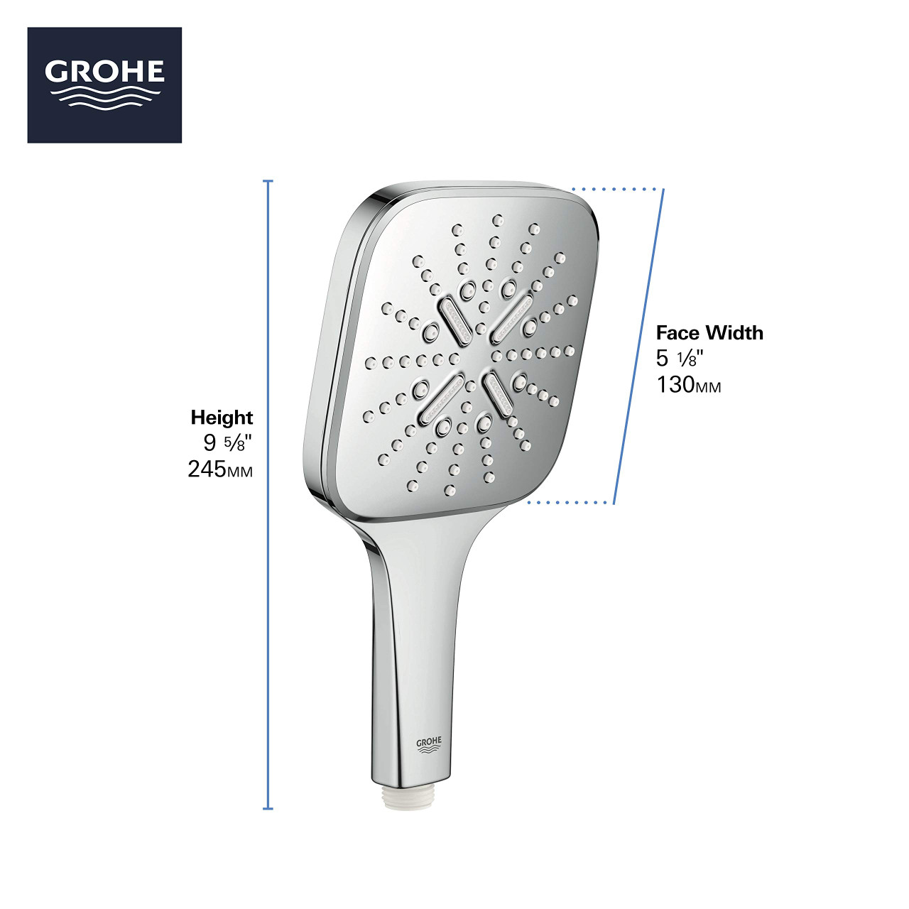 Grohe Rainshower 26552EN0 Hand Shower - 3 Sprays, 1.75 gpm in Grohe Brushed Nickel
