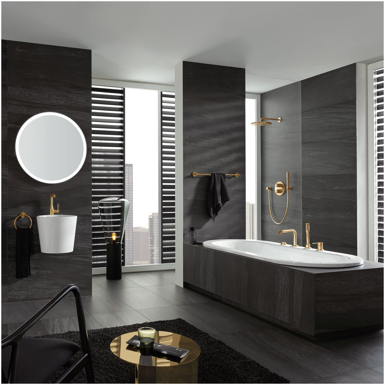 Grohe Essentials 403652431 8" Towel Ring in Matte Black