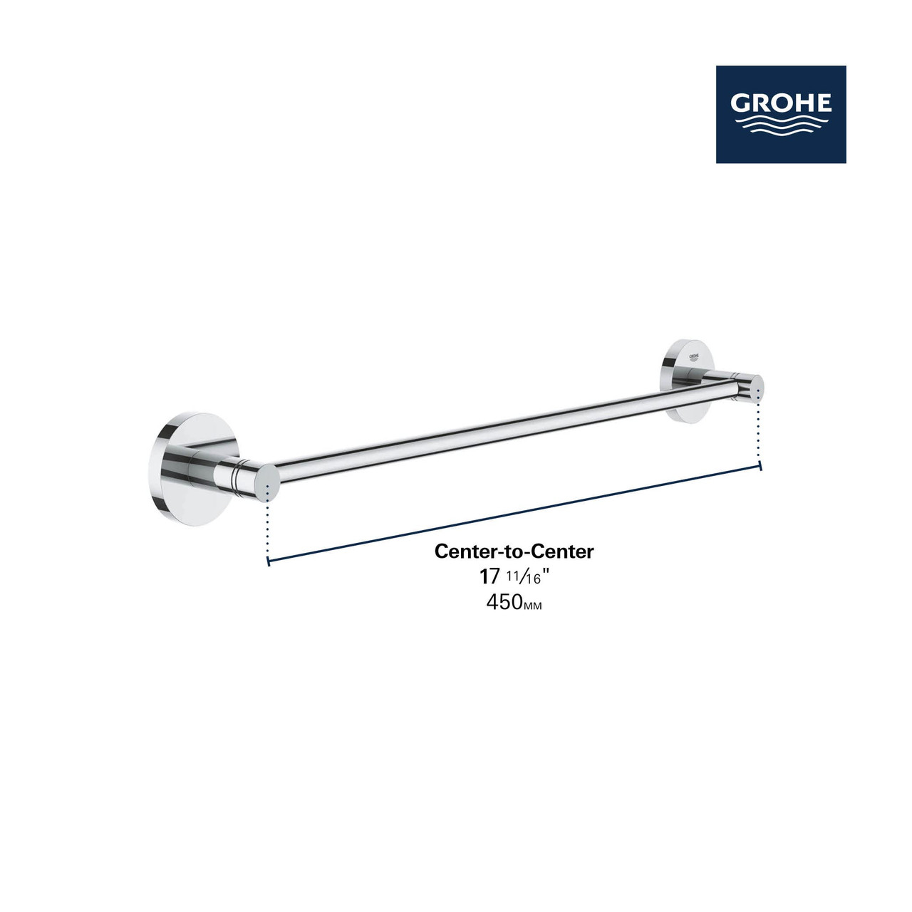 Grohe Essentials 406882431 18" Towel Bar in Matte Black