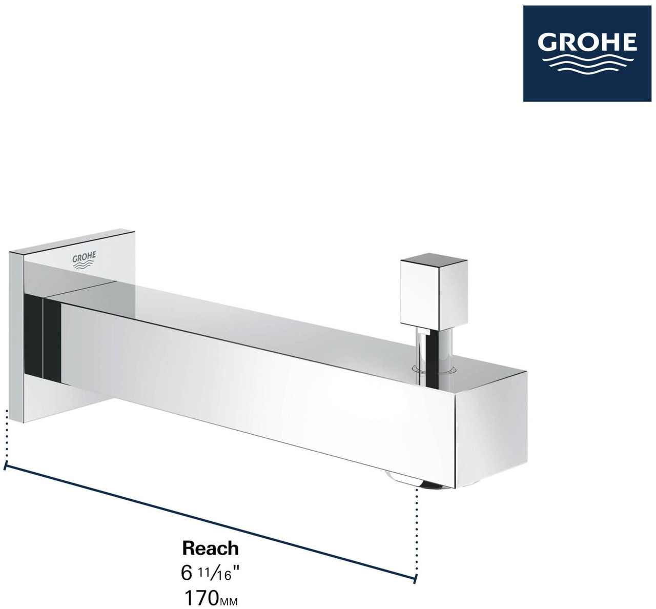 Grohe Eurocube 133072430 Diverter Tub Spout in Matte Black