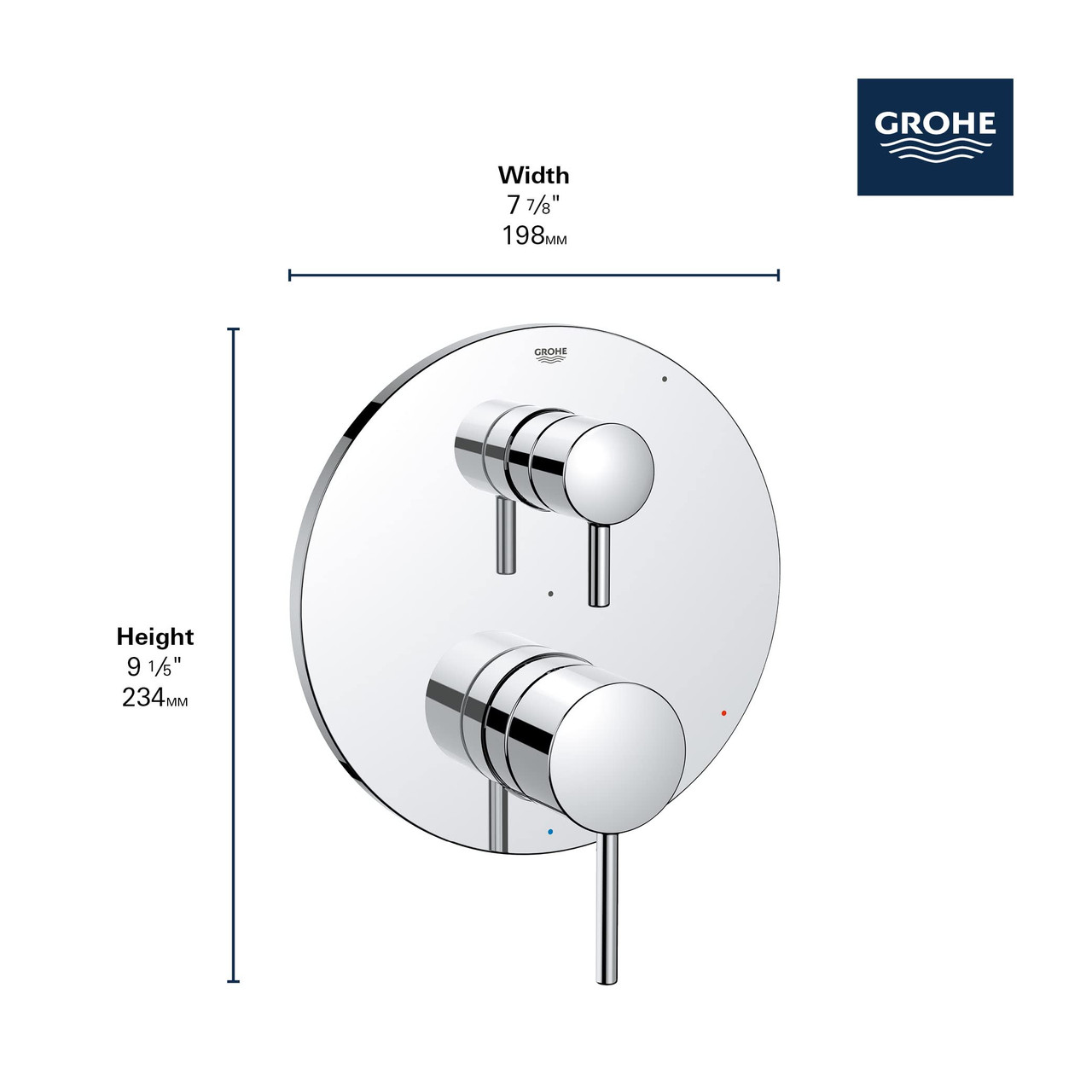 Grohe Timeless 29430000 TIMELESS PRESSURE BALANCE RAIN SHOWER SET in Grohe Chrome