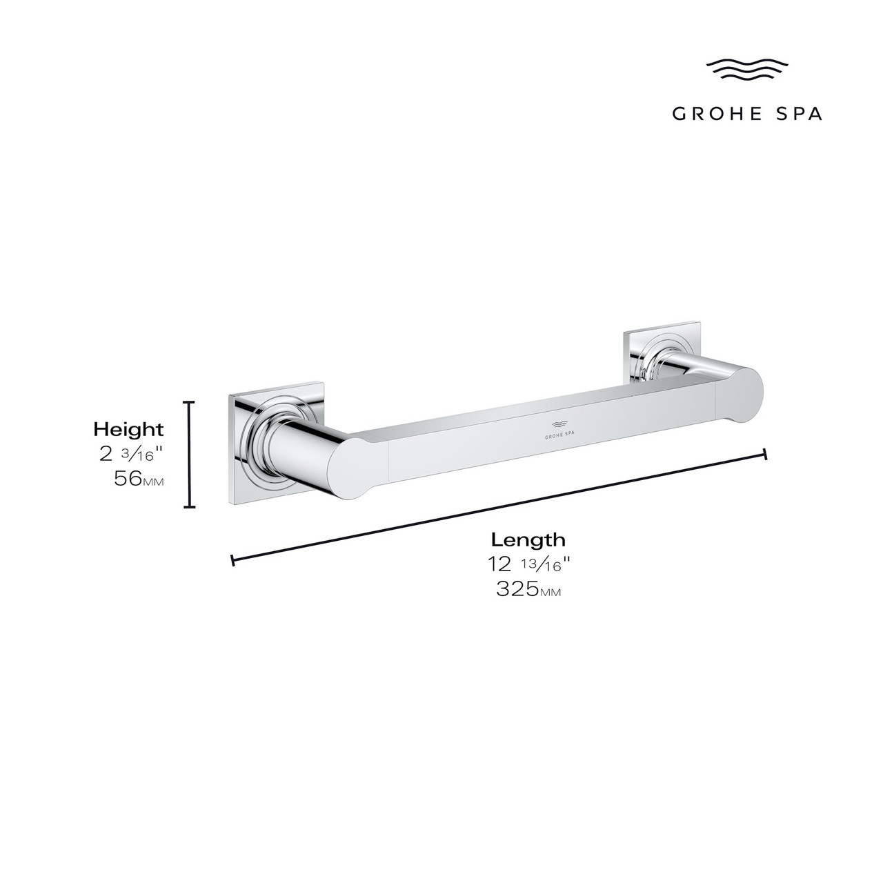 Grohe Allure 40955GN1 Allure 12" Grab Bar in Grohe Brushed Cool Sunrise