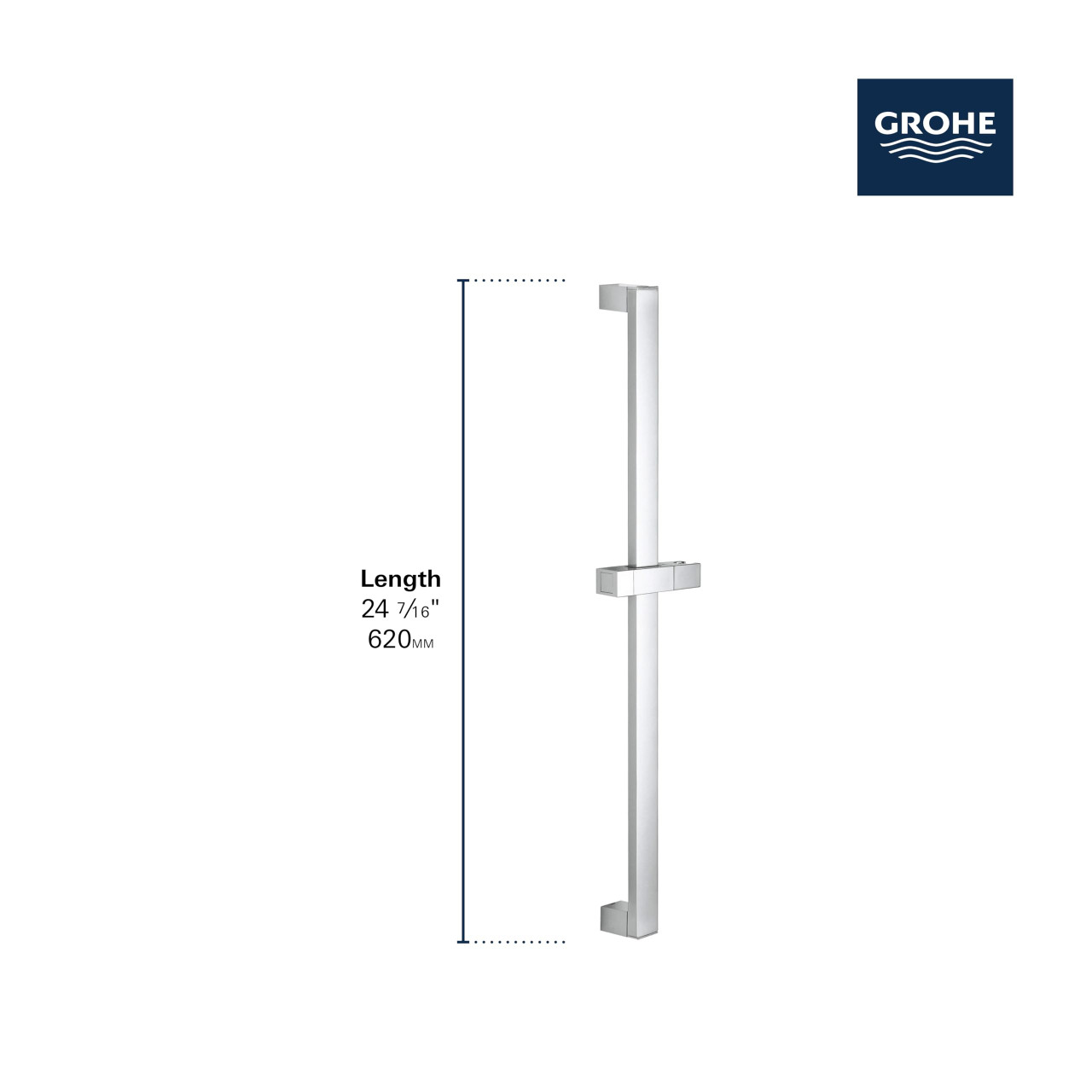 Grohe Eurocube 29432000 EUROCUBE PRESSURE BALANCE RAIN SHOWER SET in Grohe Chrome