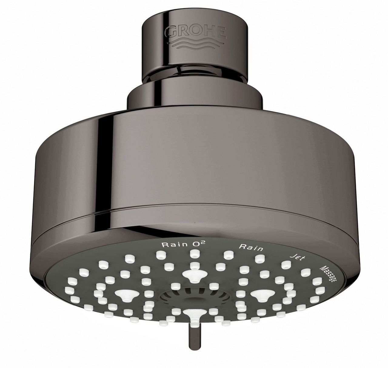 Grohe Tempesta 26043A01 100 Shower Head, 4" - 4 Sprays, 1.75 gpm in Grohe Hard Graphite