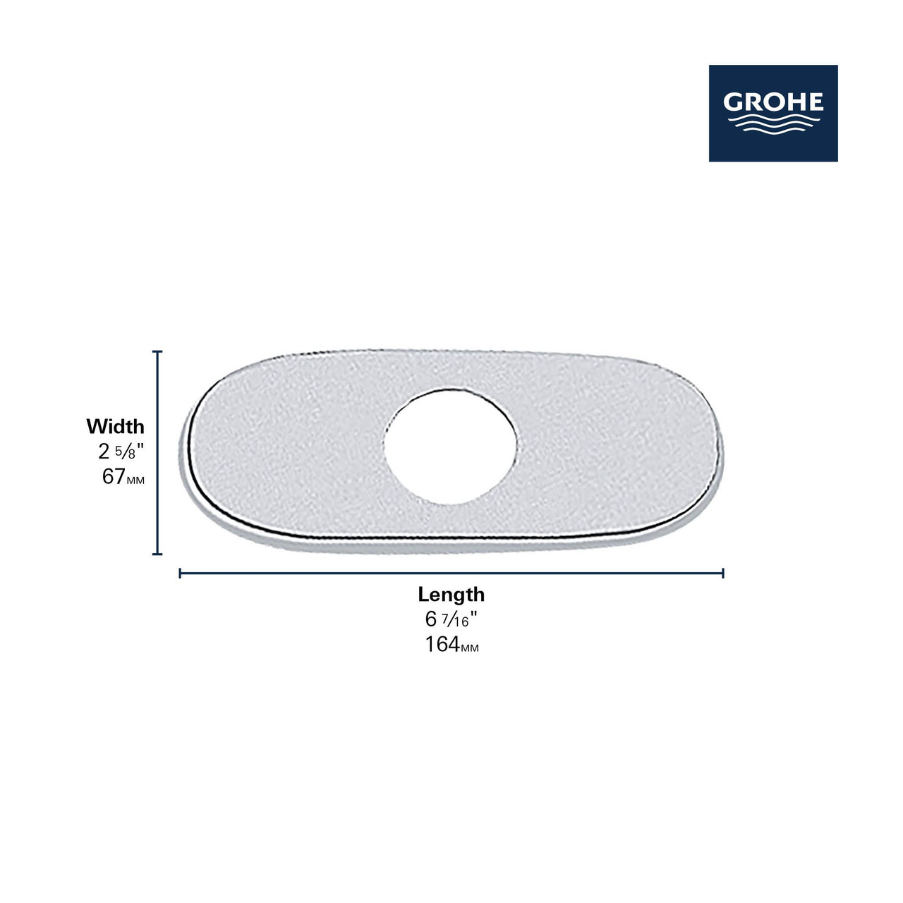 Grohe Repair Parts 075512430 6" Escutcheon in Matte Black