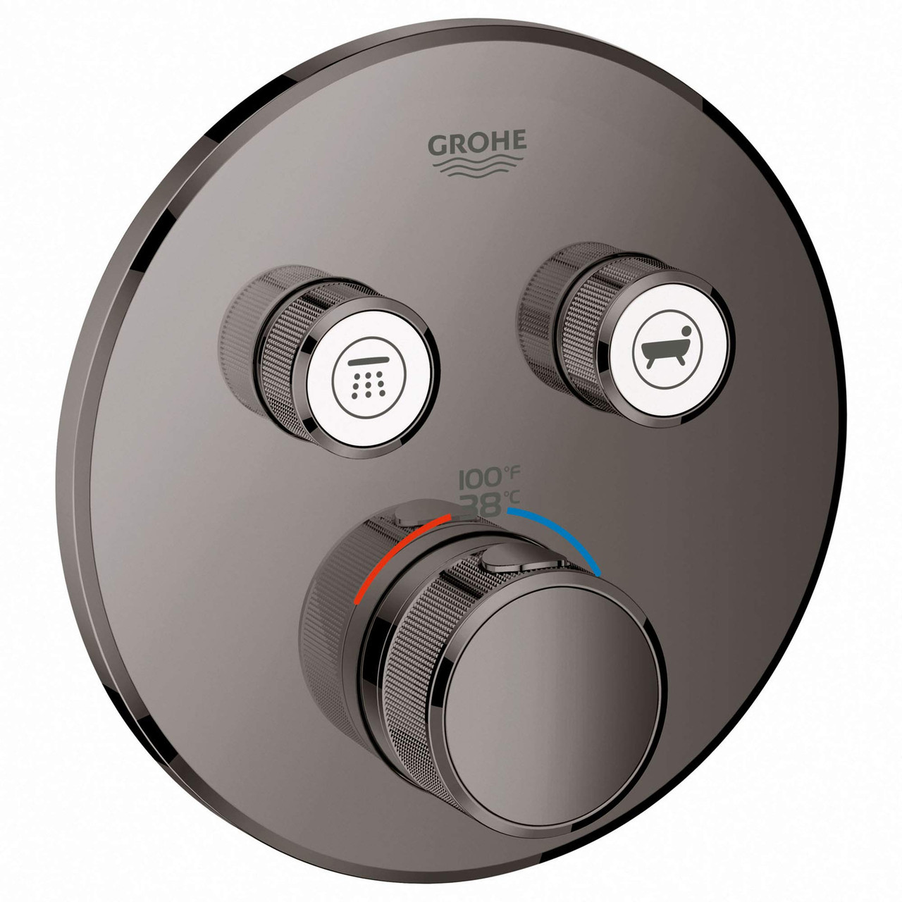 Grohe Grohtherm 29137A00 Dual Function Thermostatic Valve Trim in Grohe Hard Graphite