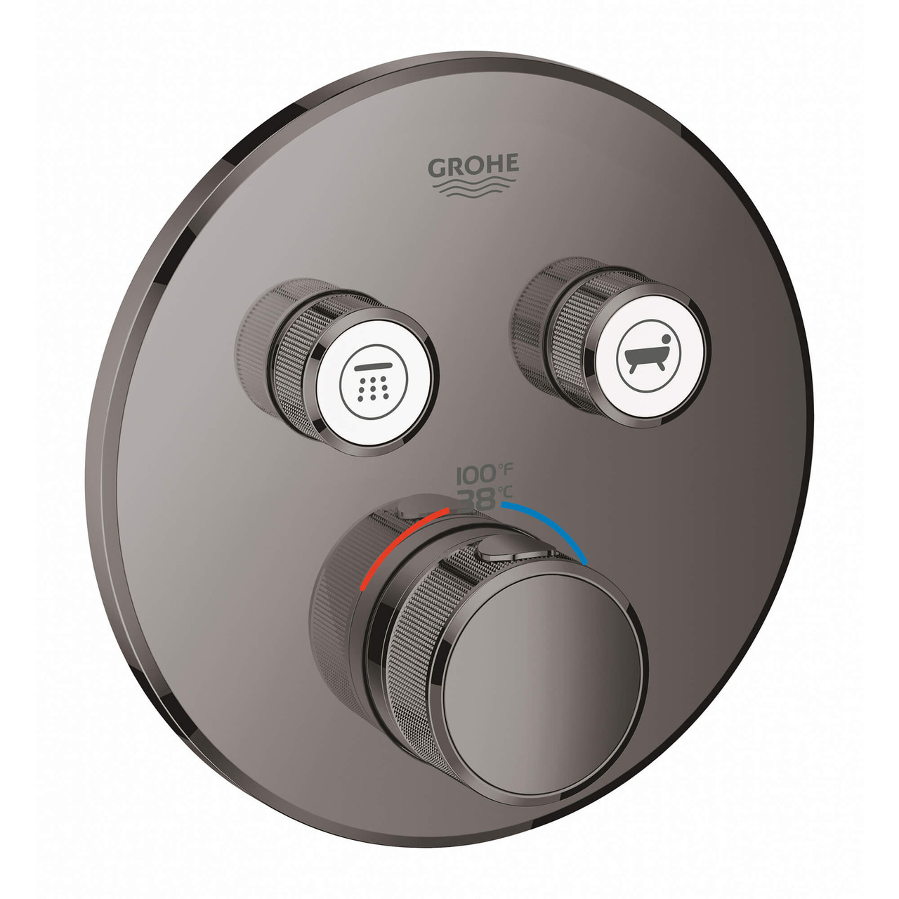 Grohe Grohtherm 29137A00 Dual Function Thermostatic Valve Trim in Grohe Hard Graphite
