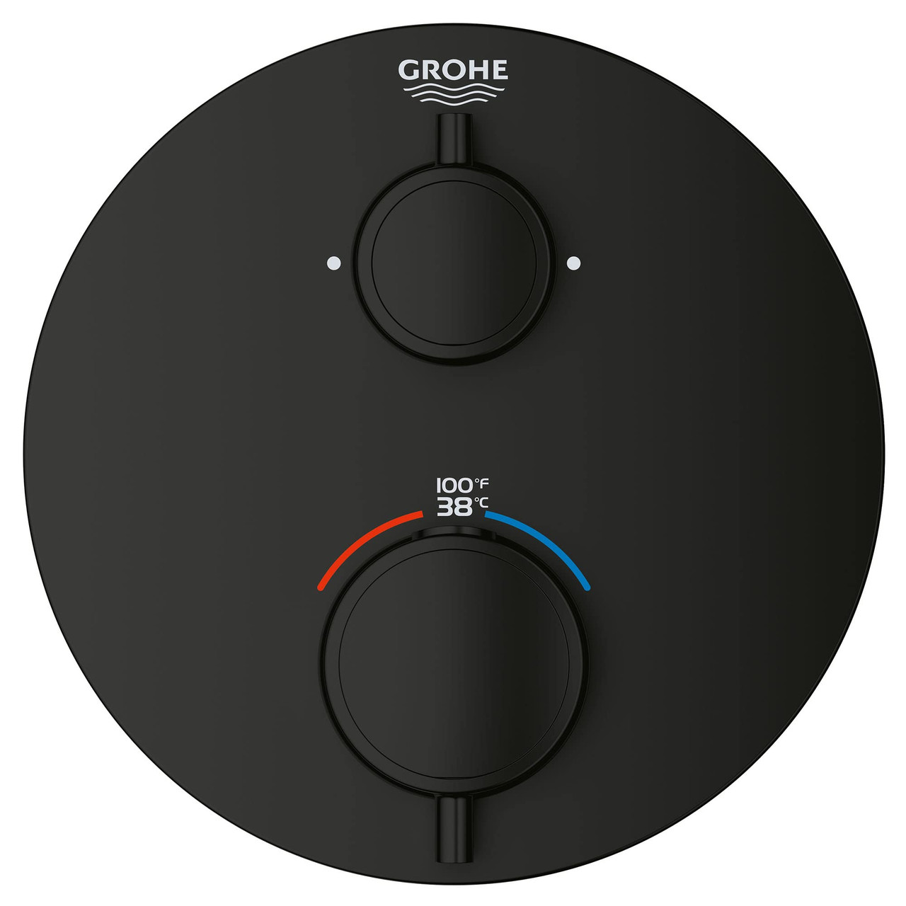 Grohe Grohtherm 241332430 Dual Function 2-Handle Thermostatic Valve Trim in Matte Black