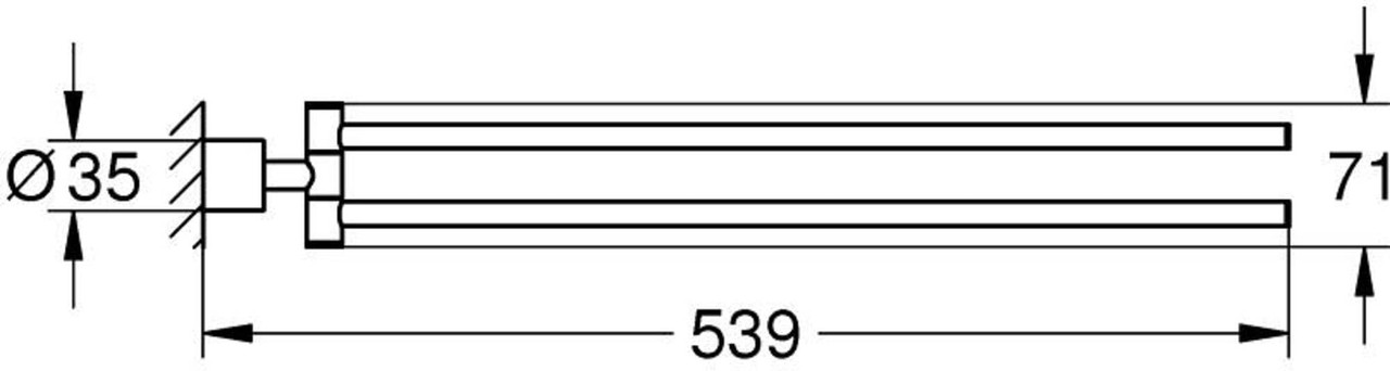 Grohe Atrio 40888000 Atrio 18-1/2" Double Towel Rail in Grohe Chrome