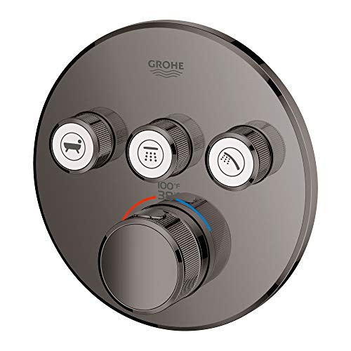 Grohe Grohtherm 29138A00 Triple Function Thermostatic Valve Trim in Grohe Hard Graphite