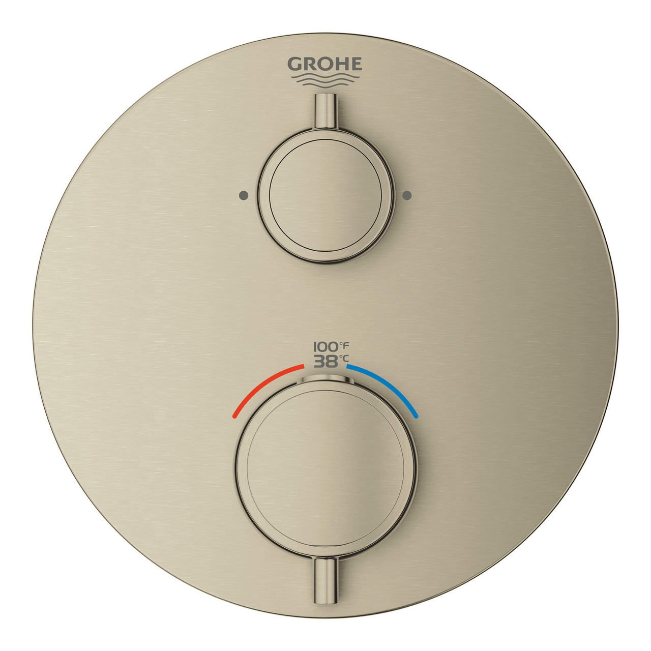 Grohe Grohtherm 24133GN0 Dual Function 2-Handle Thermostatic Valve Trim in Grohe Brushed Cool Sunrise