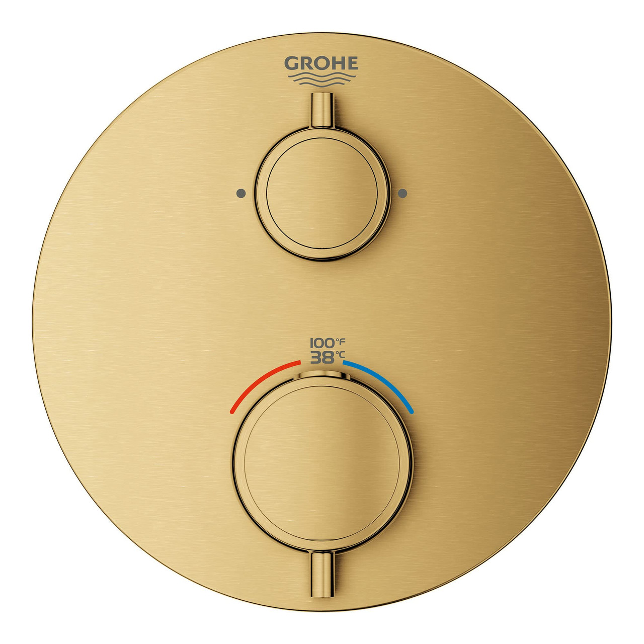 Grohe Grohtherm 24133GN0 Dual Function 2-Handle Thermostatic Valve Trim in Grohe Brushed Cool Sunrise