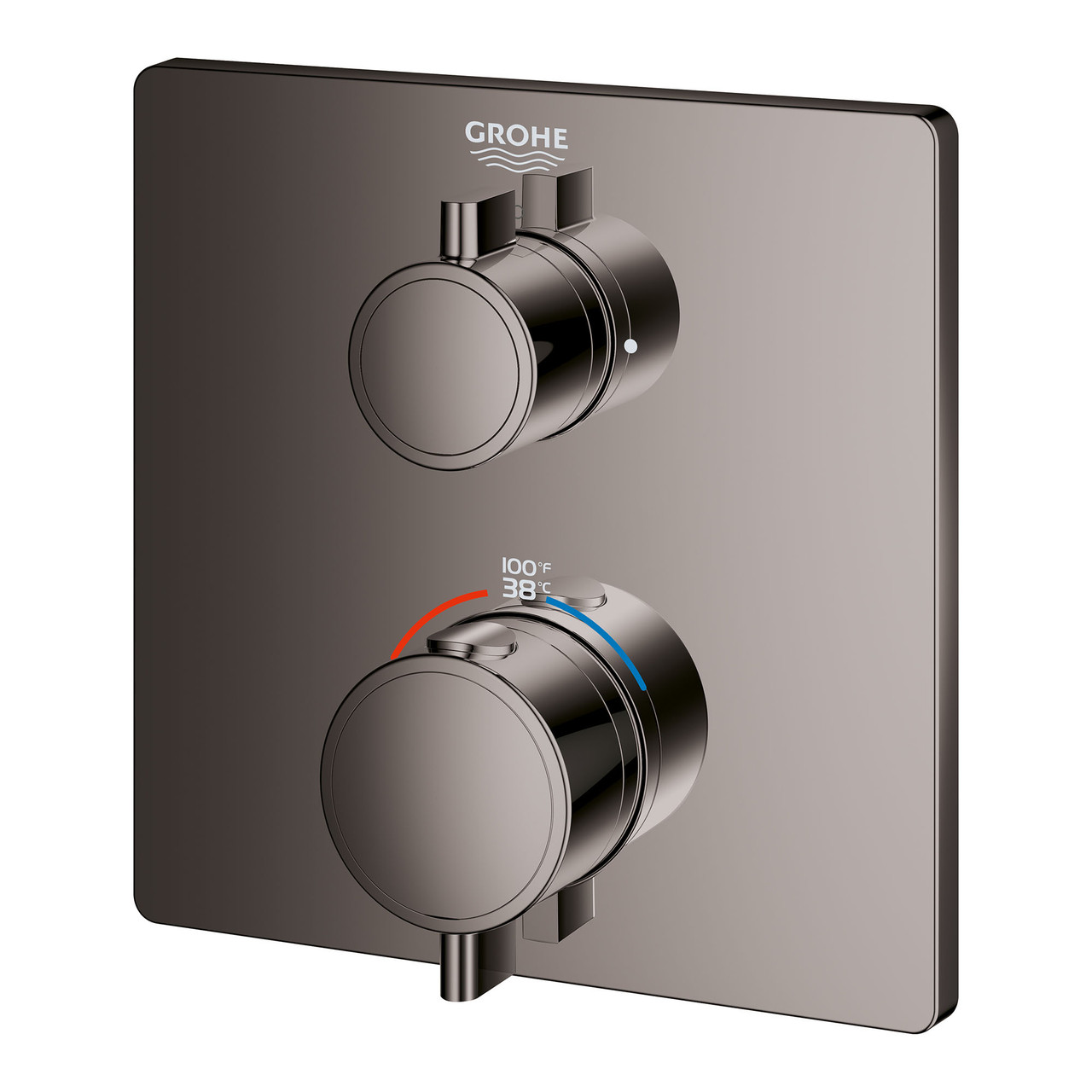 Grohe Grohtherm 24111A00 Dual Function 2-Handle Thermostatic Valve Trim in Grohe Hard Graphite