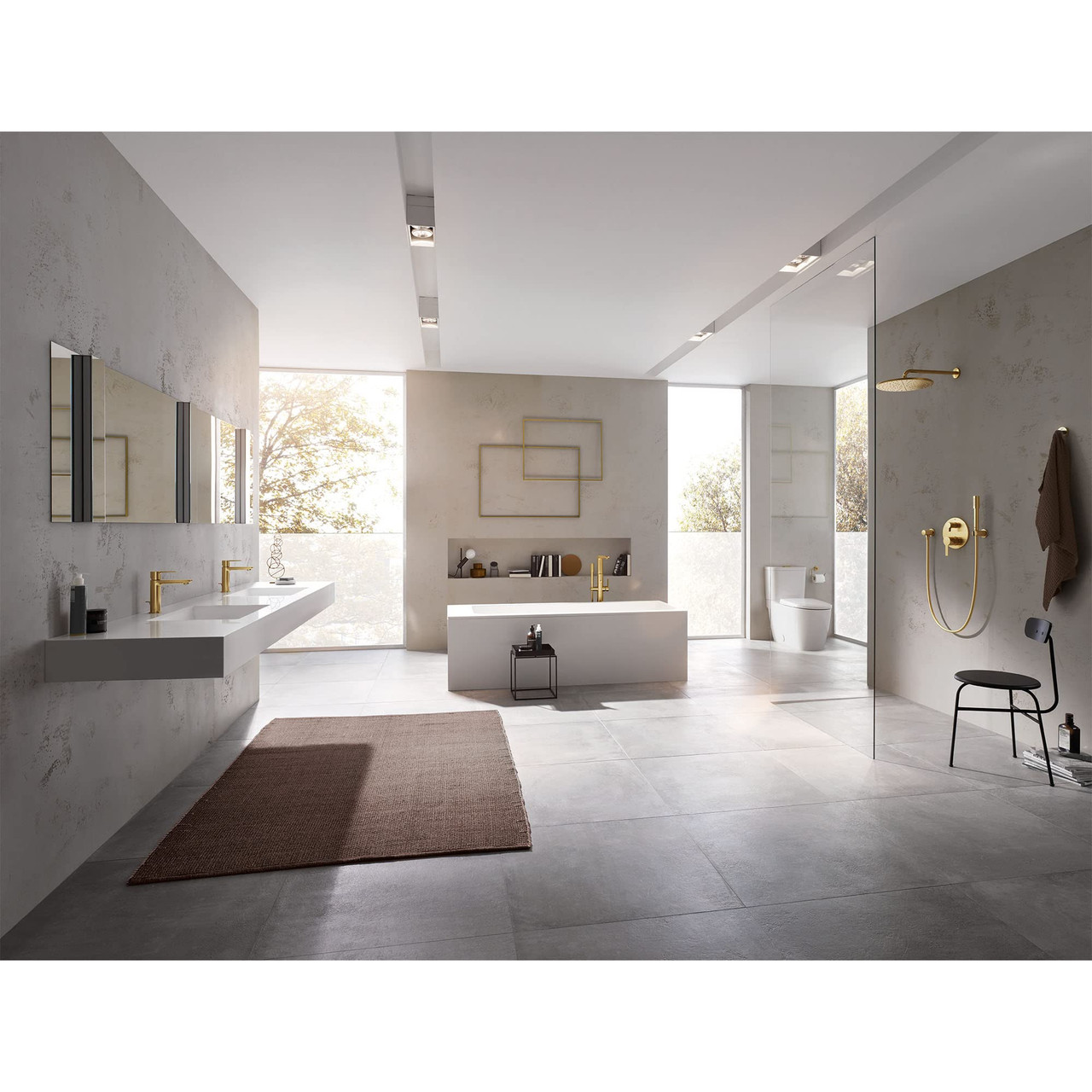 Grohe Rainshower 26570GN0 310 Mono Shower Head, 12" - 1 Spray, 1.75 gpm in Grohe Brushed Cool Sunrise