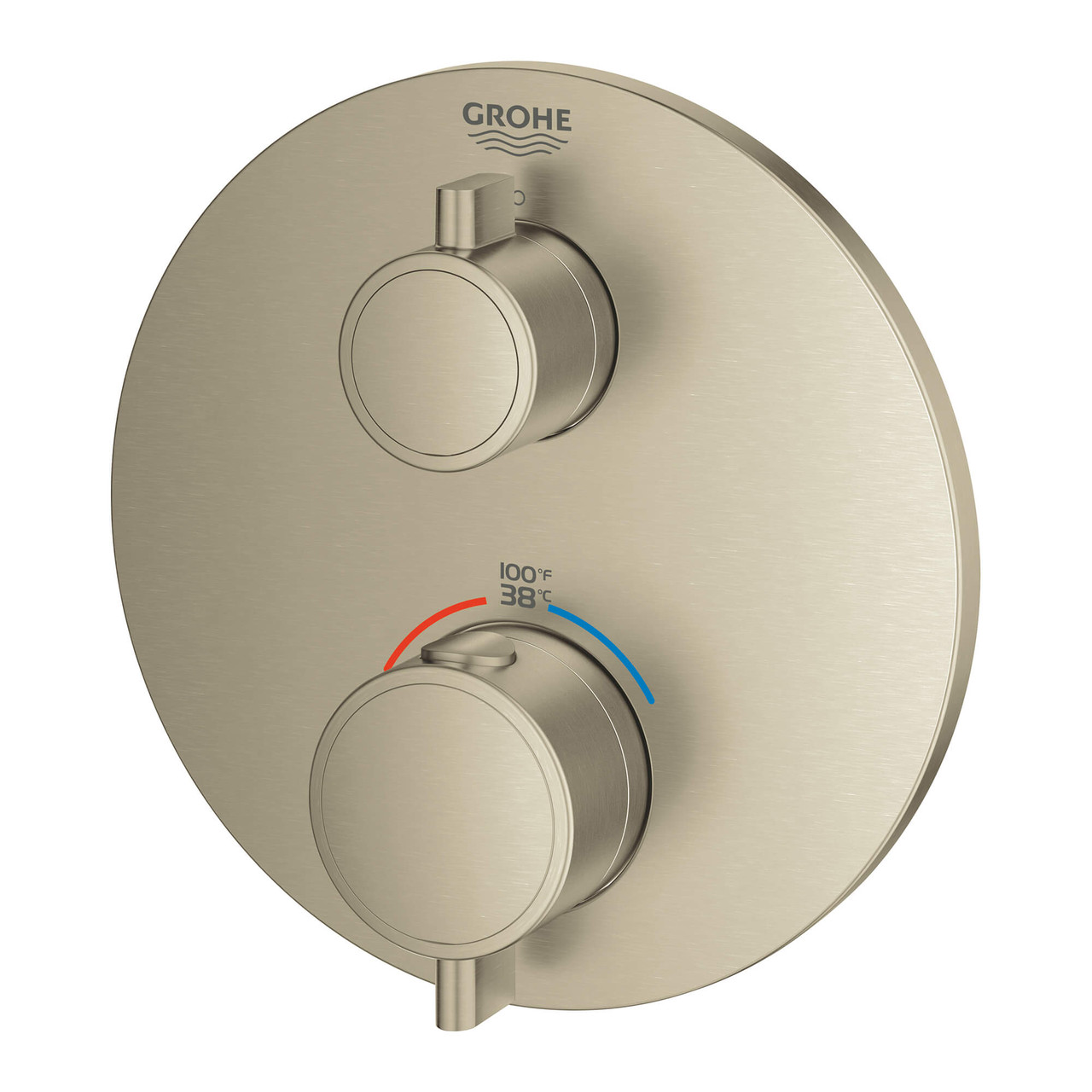 Grohe Grohtherm 24107GN0 Single Function 2-Handle Thermostatic Valve Trim in Grohe Brushed Cool Sunrise