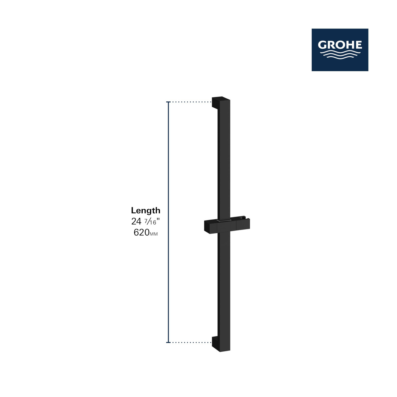 Grohe Euphoria 278922430 24" Shower Slide Bar in Matte Black