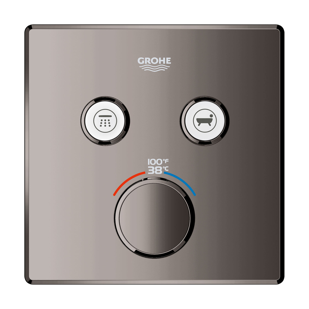 Grohe Grohtherm 29141A00 Dual Function Thermostatic Valve Trim in Grohe Hard Graphite