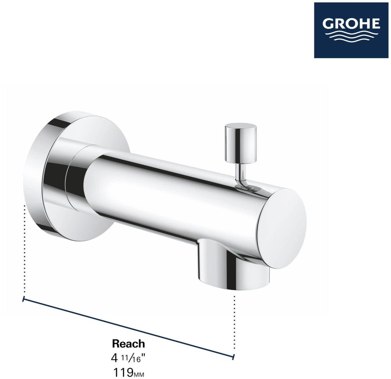 Grohe Concetto 13366GN0 Diverter Tub Spout in Grohe Brushed Cool Sunrise