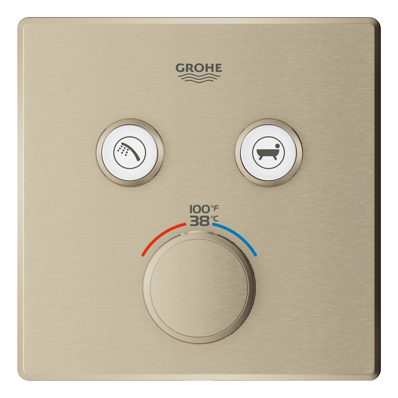 Grohe Grohtherm 29141EN0 Dual Function Thermostatic Valve Trim in Grohe Brushed Nickel