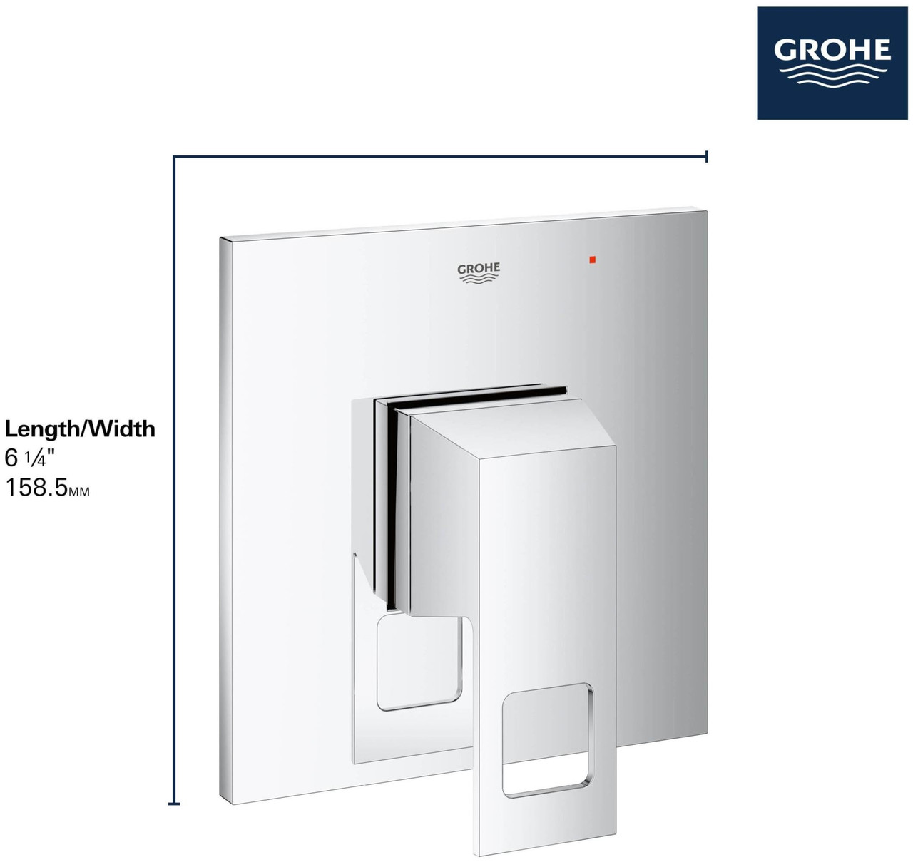 Grohe Eurocube 144692430 Pressure Balance Valve Trim with Cartridge in Matte Black