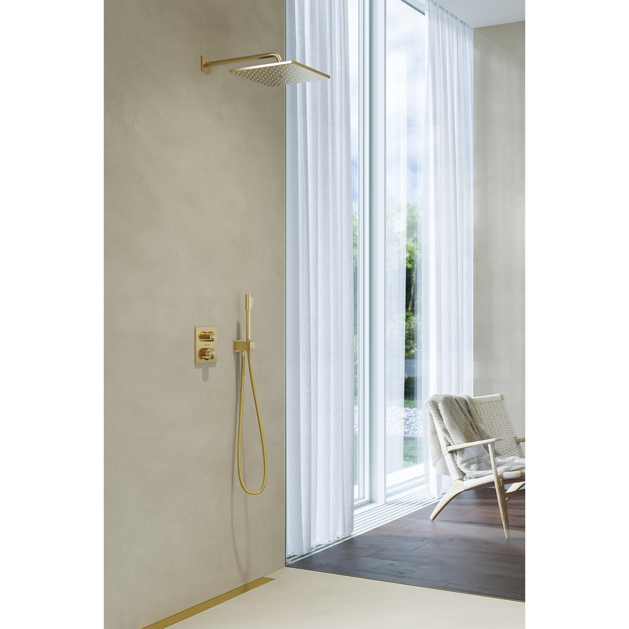 Grohe Allure 29178GN1 Allure Dual Function 2-Handle Thermostatic Valve Trim in Grohe Brushed Cool Sunrise