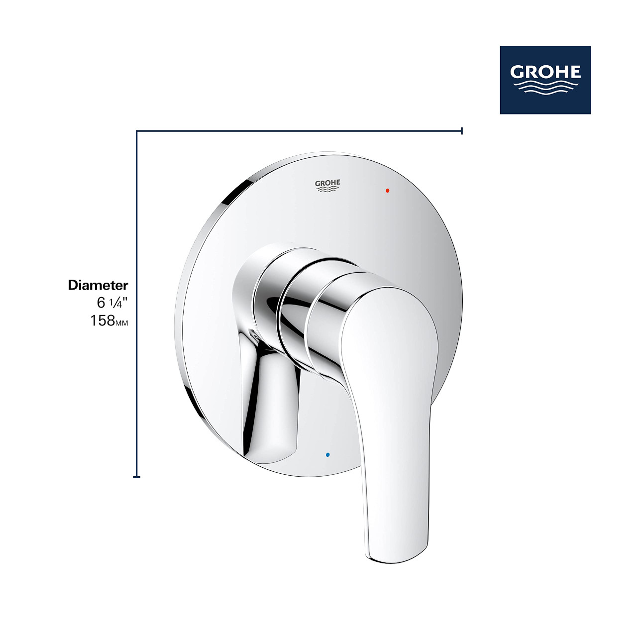 Grohe Eurosmart 19458EN3 Pressure Balance Valve Trim with Cartridge in Grohe Brushed Nickel