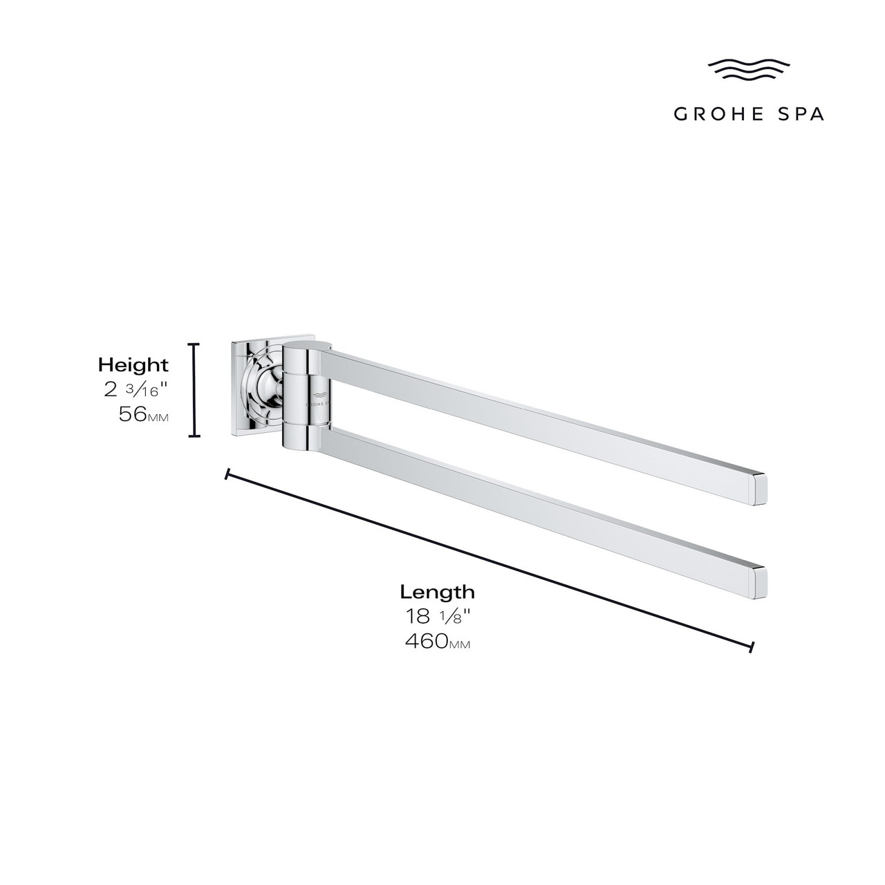 Grohe Allure 40342EN1 Allure 24" Double Towel Bar in Grohe Brushed Nickel
