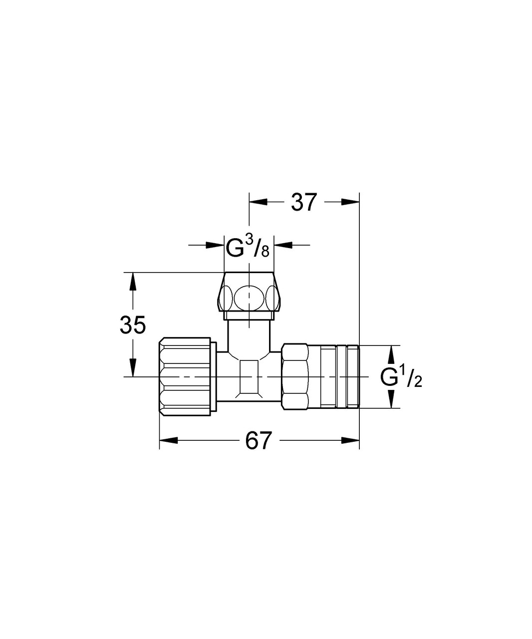 Grohe Universal 43821000 Angle Stop in Grohe Chrome