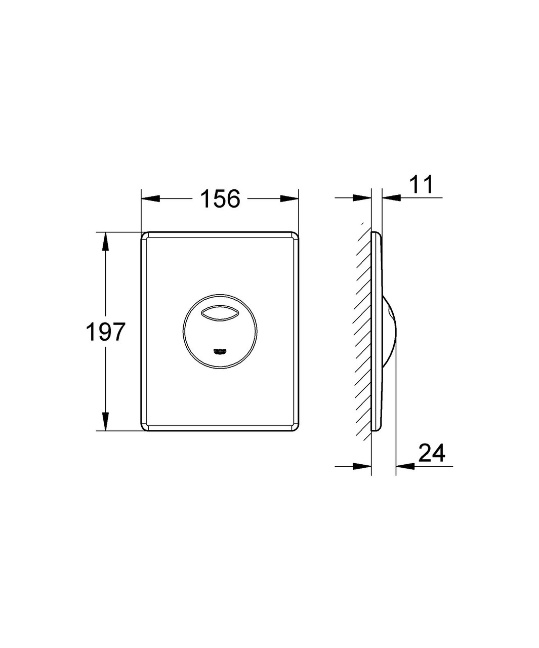 Grohe Skate 38862000 Wall Plate in Grohe Chrome