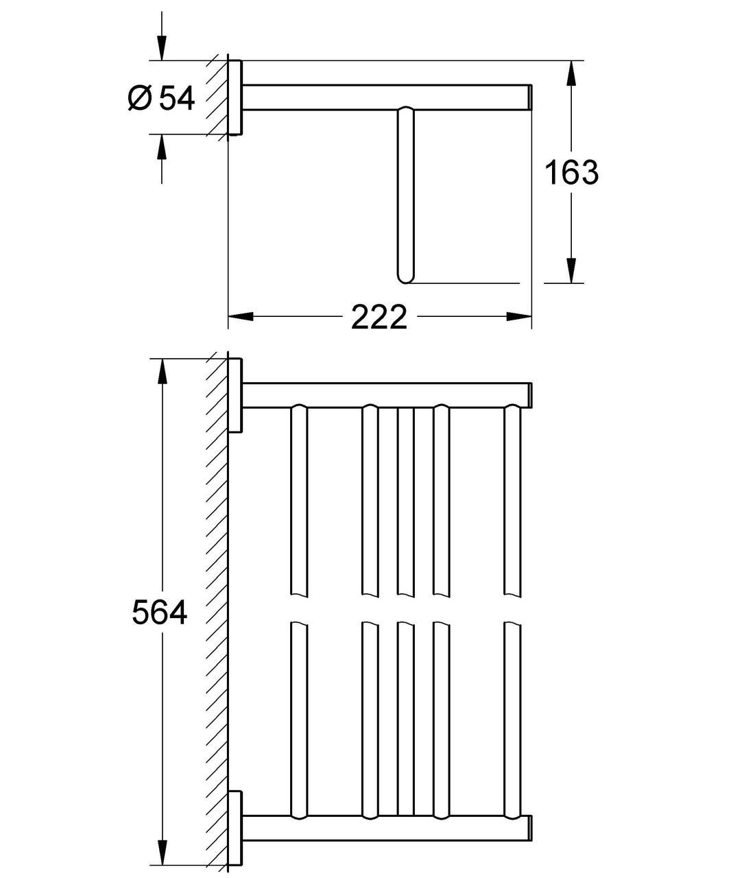Grohe Baucosmopolitan 40462001 22 1/4" Multi-Towel Rack in Grohe Chrome