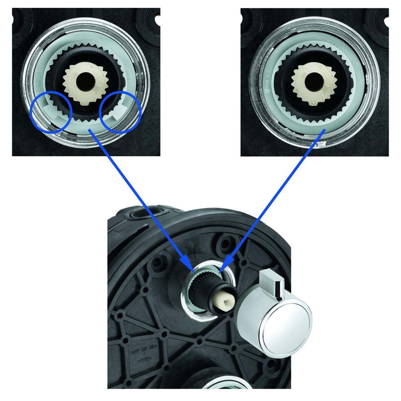 Grohe Grohtherm 14060000 Aquadimmer Stop Ring For Shared Function in Grohe Chrome