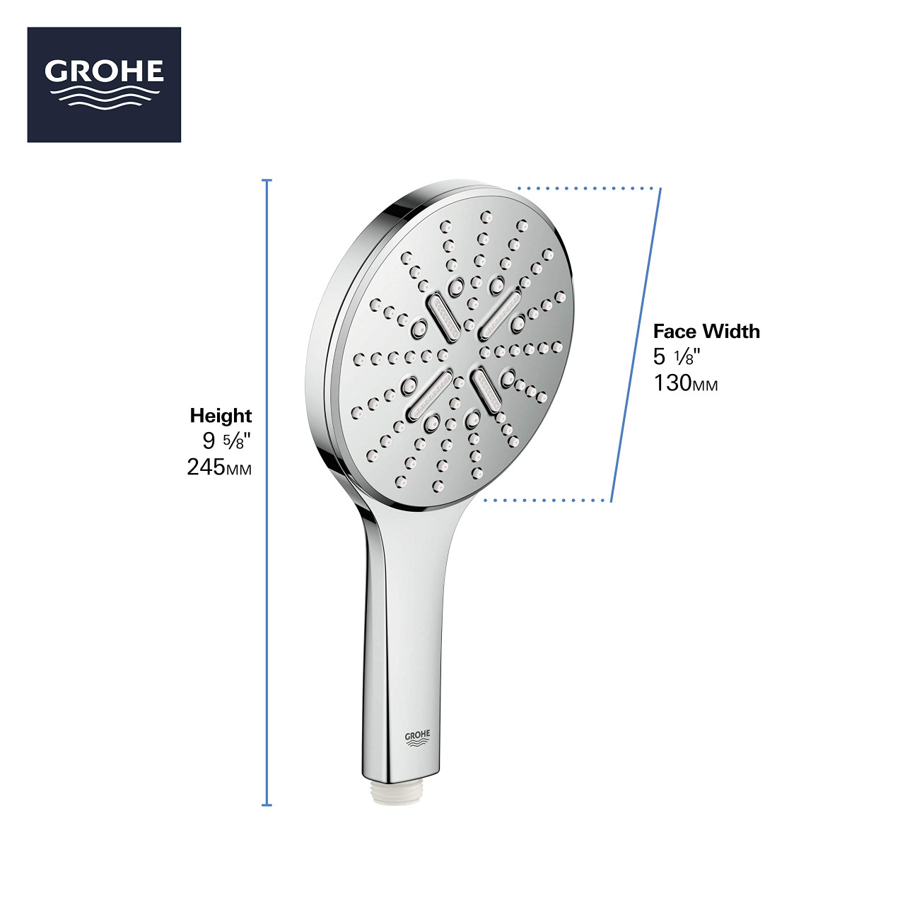 Grohe Rainshower 26545GN0 Hand Shower - 3 Sprays, 1.75 gpm in Grohe Brushed Cool Sunrise