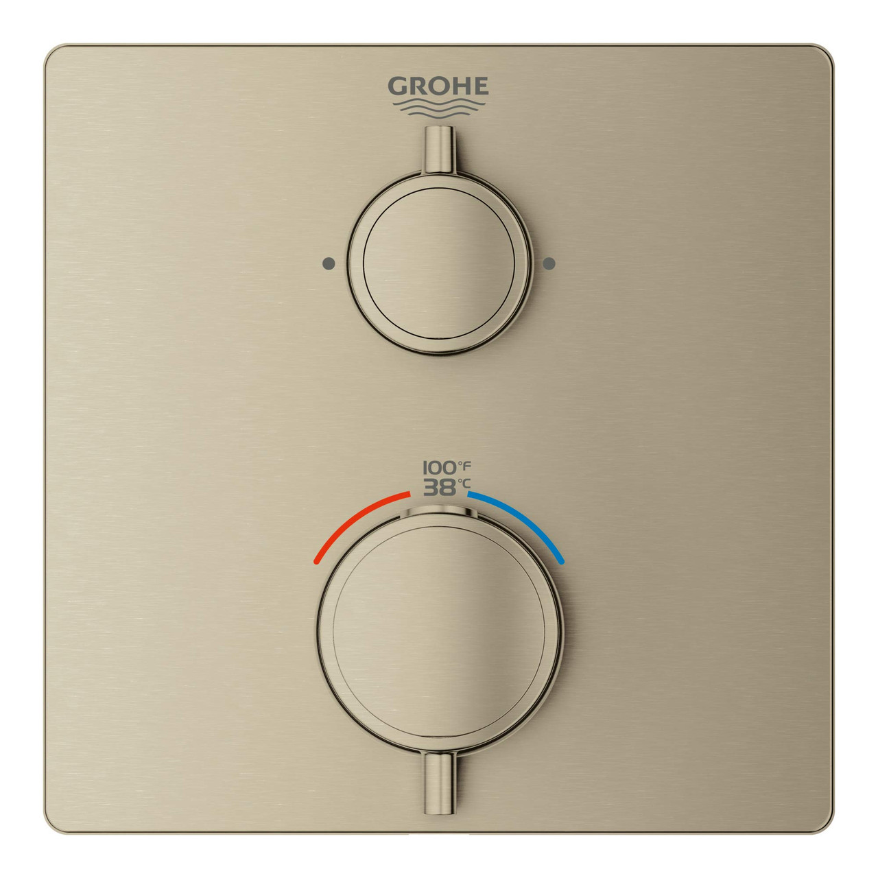 Grohe Grohtherm 24111EN0 Dual Function 2-Handle Thermostatic Valve Trim in Grohe Brushed Nickel