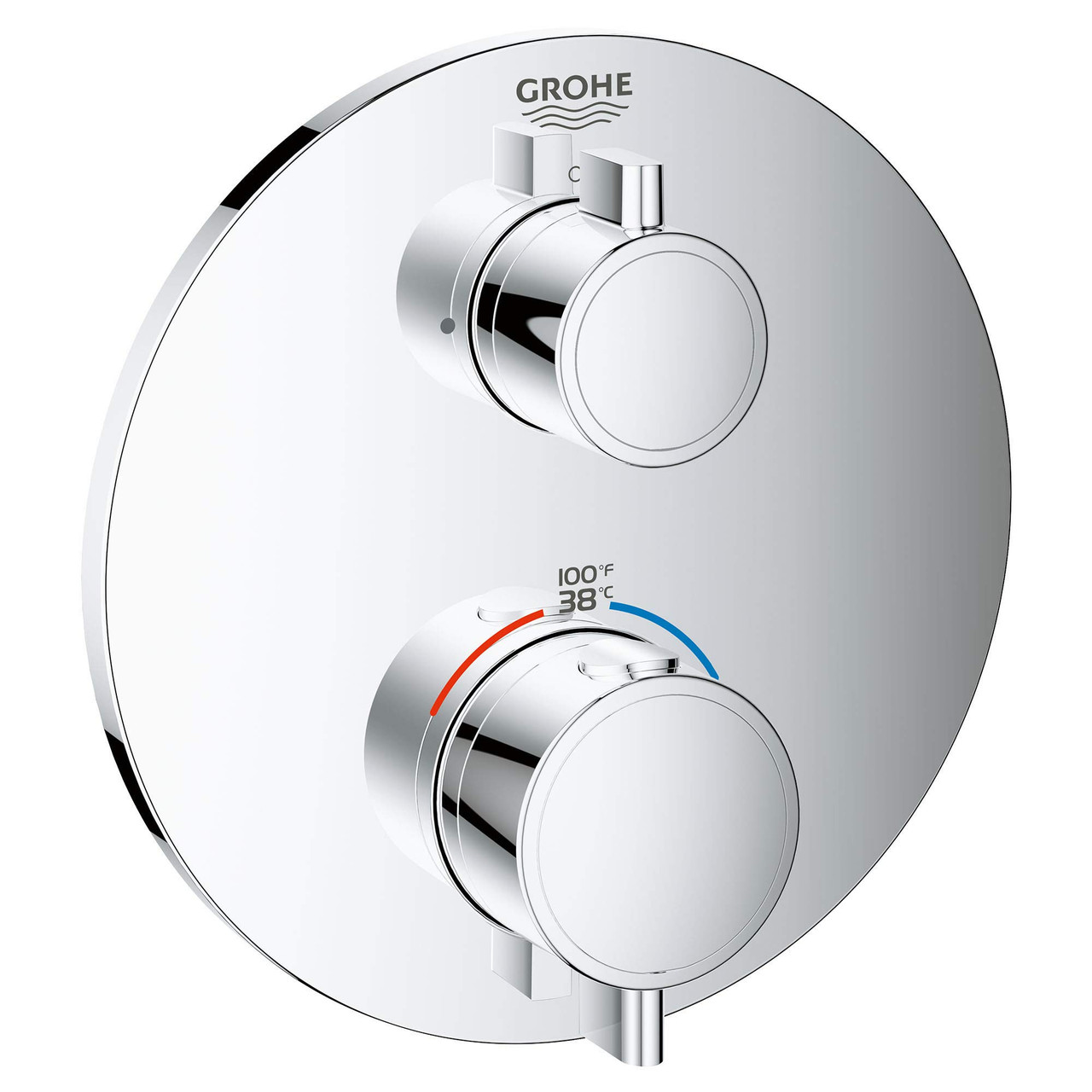 Grohe Grohtherm 24133000 Dual Function 2-Handle Thermostatic Valve Trim in Grohe Chrome