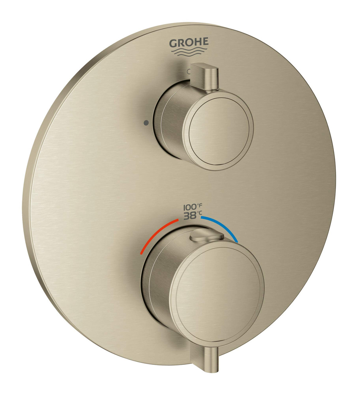 Grohe Grohtherm 24133EN0 Dual Function 2-Handle Thermostatic Valve Trim in Grohe Brushed Nickel