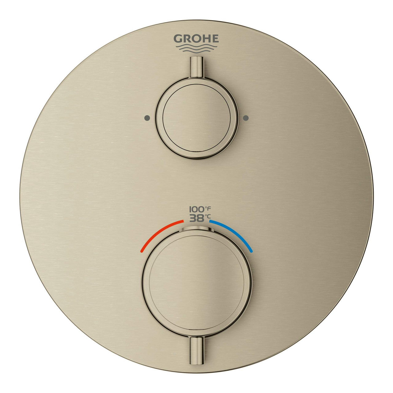 Grohe Grohtherm 24133EN0 Dual Function 2-Handle Thermostatic Valve Trim in Grohe Brushed Nickel