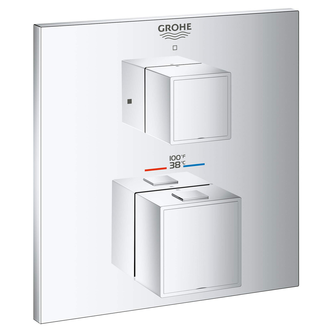 Grohe Grohtherm 24157000 Single Function 2-Handle Thermostatic Valve Trim in Grohe Chrome