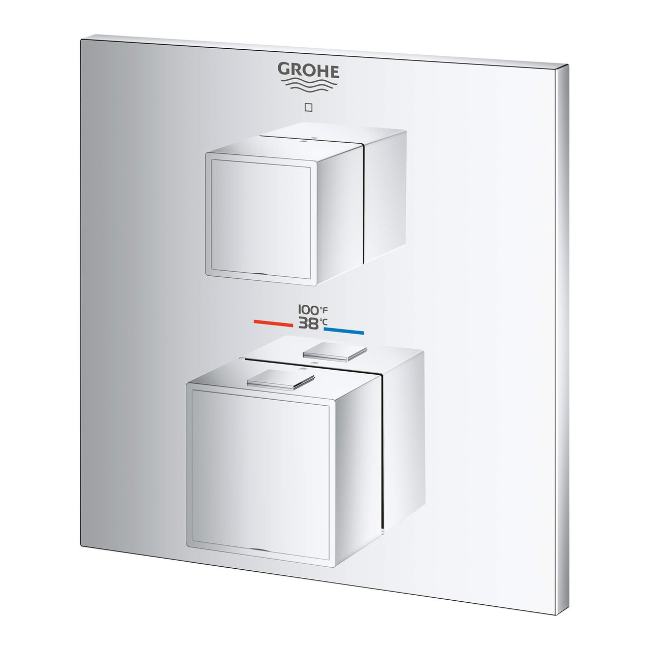 Grohe Grohtherm 24157000 Single Function 2-Handle Thermostatic Valve Trim in Grohe Chrome