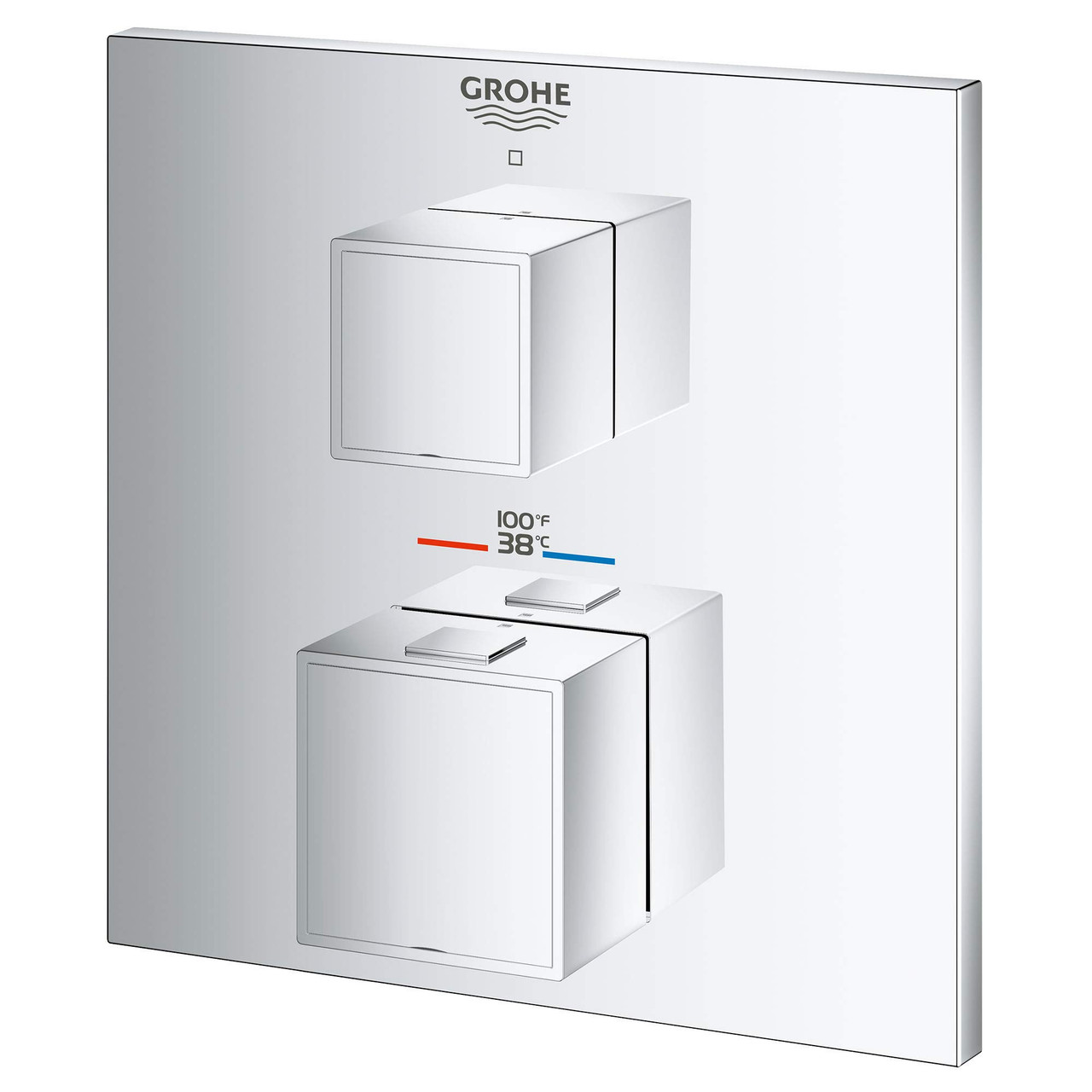 Grohe Grohtherm 24157000 Single Function 2-Handle Thermostatic Valve Trim in Grohe Chrome