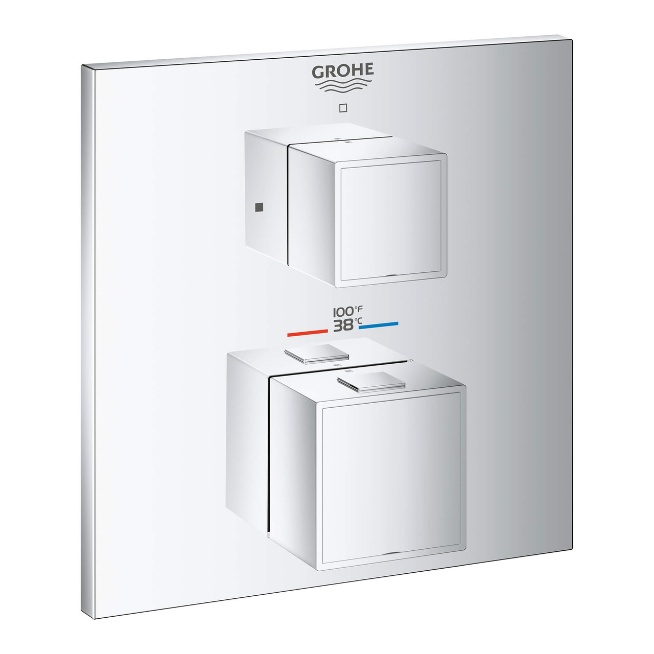 Grohe Grohtherm 24157000 Single Function 2-Handle Thermostatic Valve Trim in Grohe Chrome