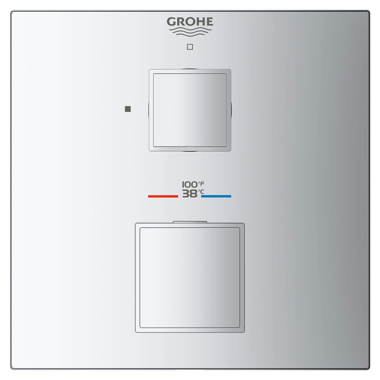 Grohe Grohtherm 24157000 Single Function 2-Handle Thermostatic Valve Trim in Grohe Chrome