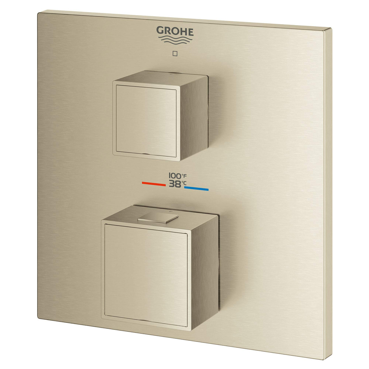 Grohe Grohtherm 24157EN0 Single Function 2-Handle Thermostatic Valve Trim in Grohe Brushed Nickel