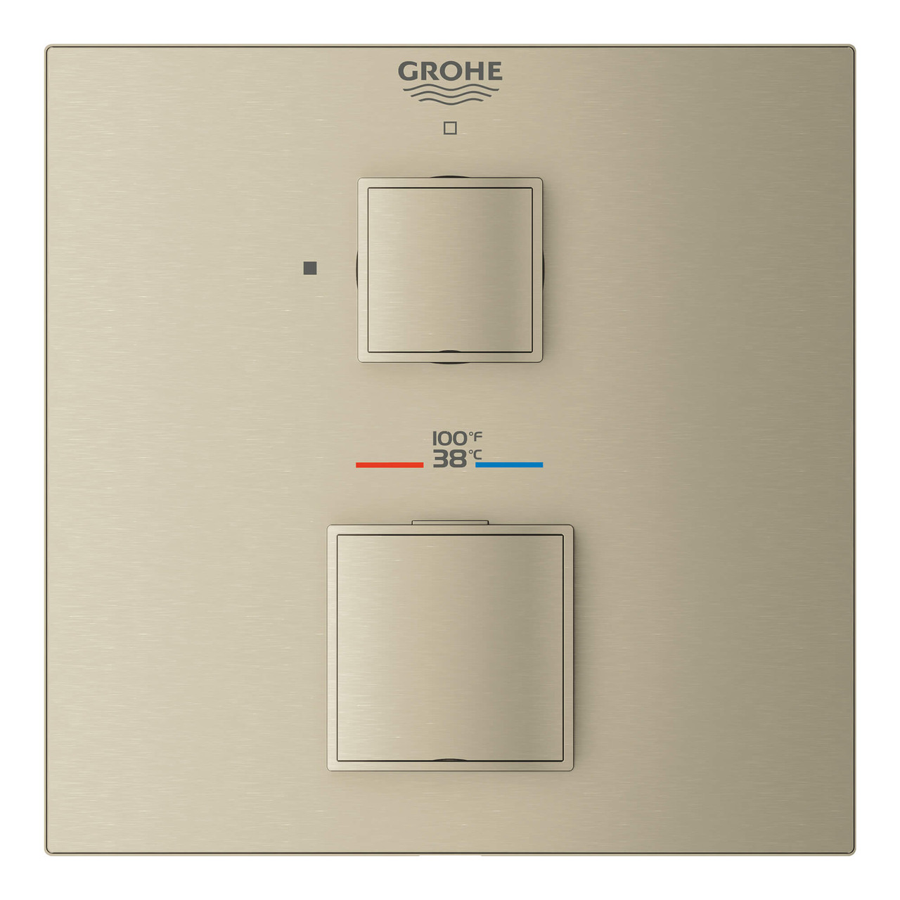 Grohe Grohtherm 24157EN0 Single Function 2-Handle Thermostatic Valve Trim in Grohe Brushed Nickel