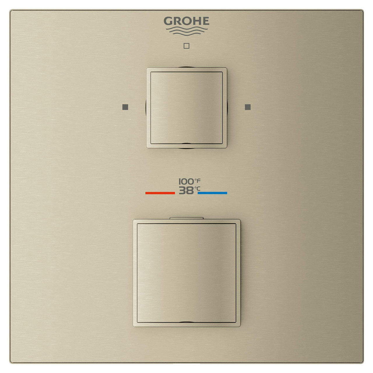 Grohe Grohtherm 24158EN0 Dual Function 2-Handle Thermostatic Valve Trim in Grohe Brushed Nickel