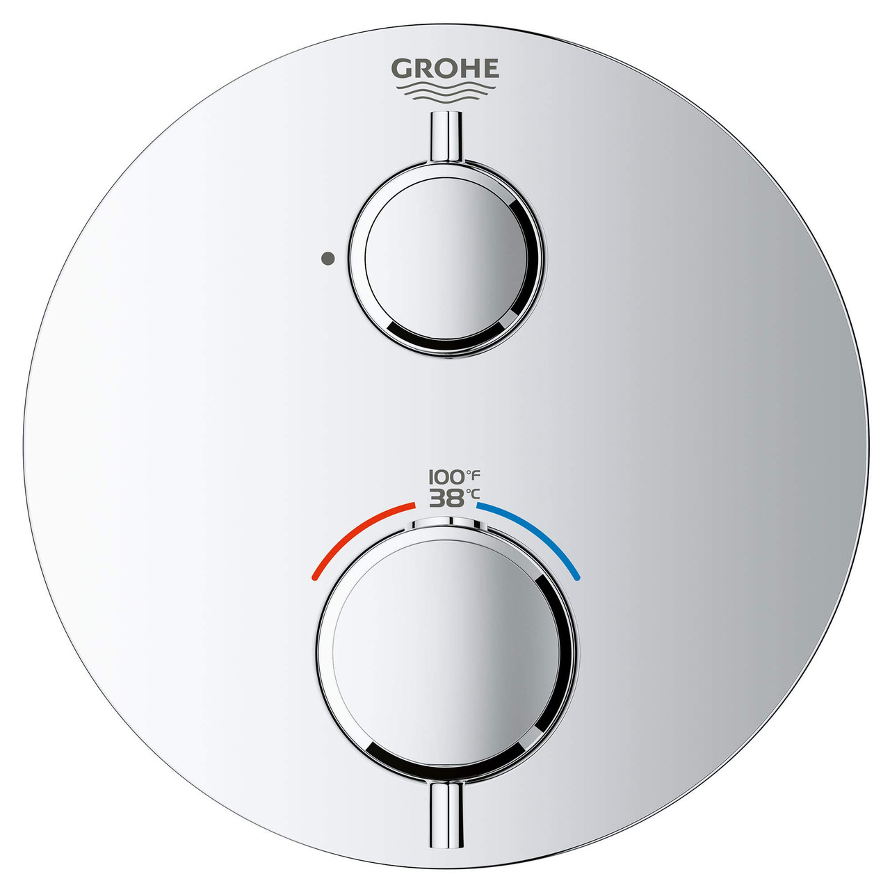 Grohe Grohtherm 24107000 Single Function 2-Handle Thermostatic Valve Trim in Grohe Chrome