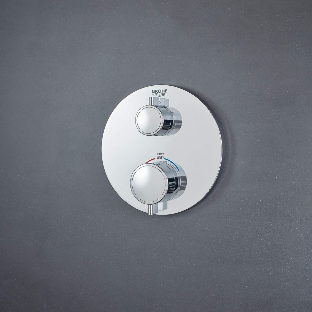 Grohe Grohtherm 24107000 Single Function 2-Handle Thermostatic Valve Trim in Grohe Chrome