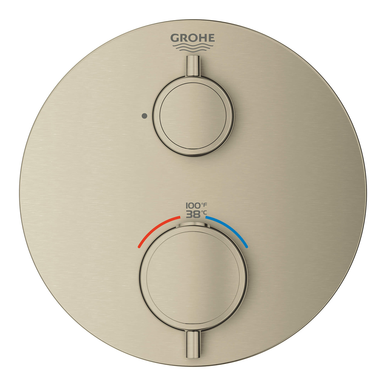 Grohe Grohtherm 24107EN0 Single Function 2-Handle Thermostatic Valve Trim in Grohe Brushed Nickel